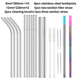 Reusable Stainless Steel Drinking Straw with Cleaner Brush