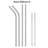 Reusable Stainless Steel Drinking Straw with Cleaner Brush