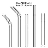 Reusable Stainless Steel Drinking Straw with Cleaner Brush