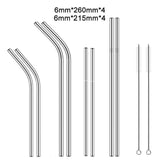 Reusable Stainless Steel Drinking Straw with Cleaner Brush