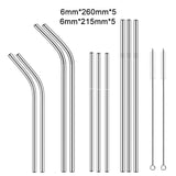 Reusable Stainless Steel Drinking Straw with Cleaner Brush