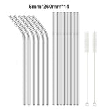 Reusable Stainless Steel Drinking Straw with Cleaner Brush