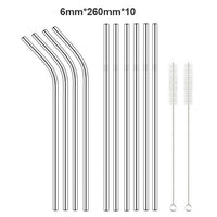 Reusable Stainless Steel Drinking Straw with Cleaner Brush