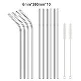 Reusable Stainless Steel Drinking Straw with Cleaner Brush