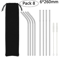 Reusable Stainless Steel Drinking Straw with Cleaner Brush