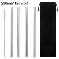 Reusable Stainless Steel Drinking Straw with Cleaner Brush