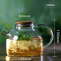 900-1800ML Thickened Glass Carafe With Stainless Steel Lid