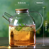 900-1800ML Thickened Glass Carafe With Stainless Steel Lid