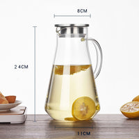 900-1800ML Thickened Glass Carafe With Stainless Steel Lid