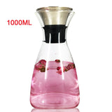 900-1800ML Thickened Glass Carafe With Stainless Steel Lid