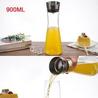 900-1800ML Thickened Glass Carafe With Stainless Steel Lid